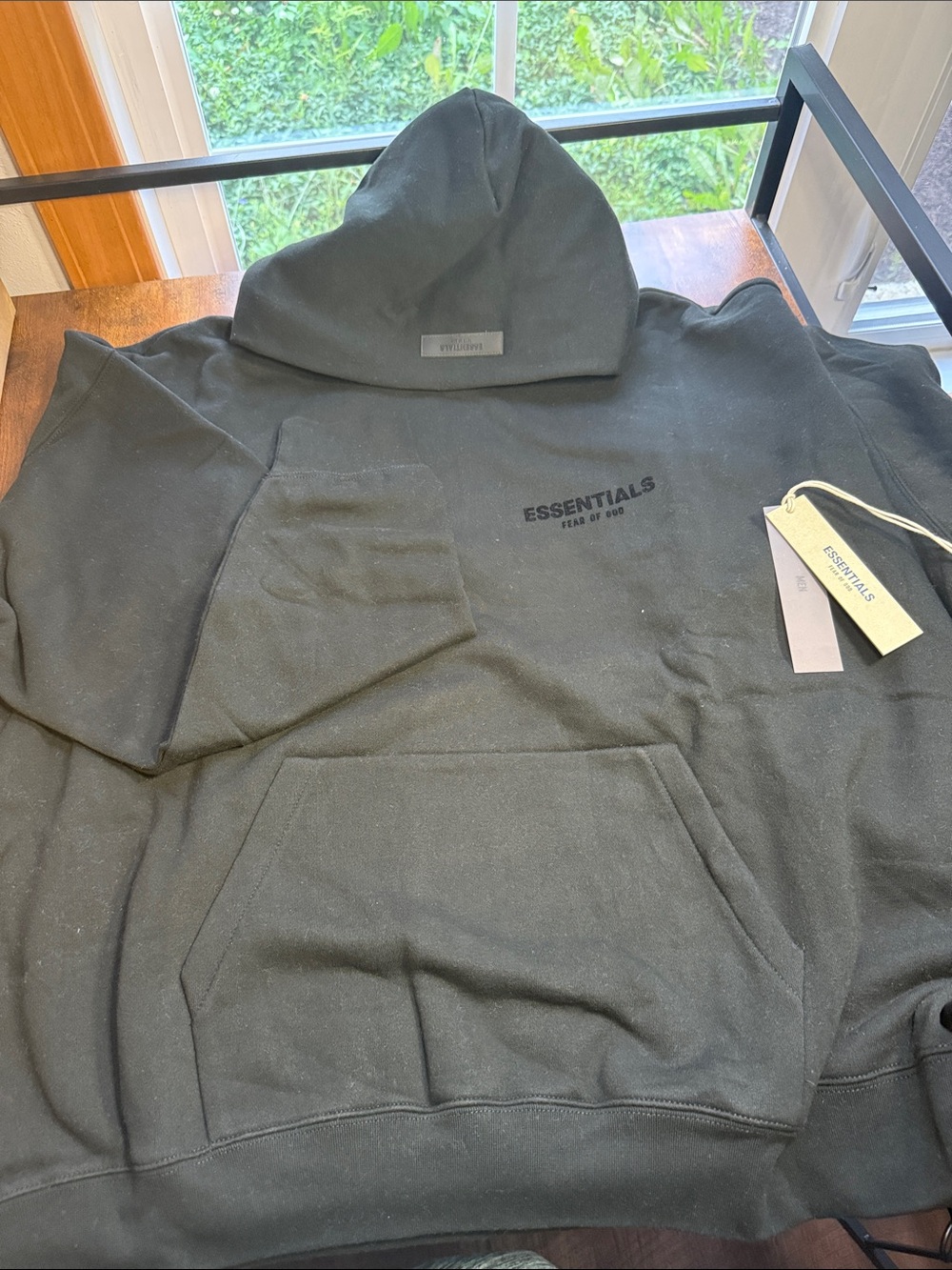Fear of God ESSENTIALS Hoodie Black XXL Fleece Pullover Oversized Streetwear
